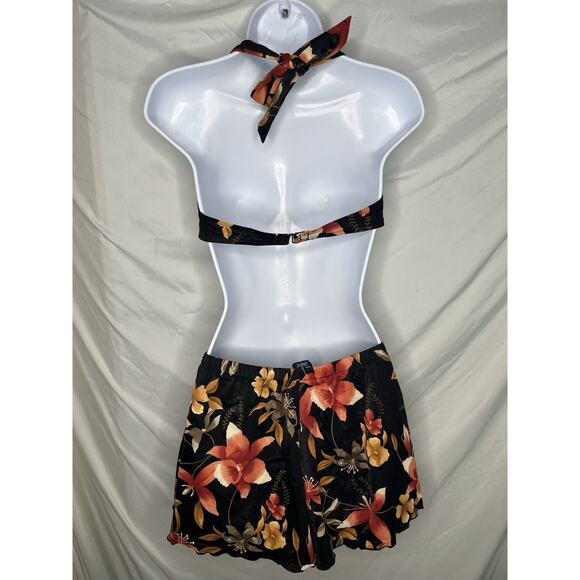 South Point Jantzen 2 Piece Swimsuit Bra Top Skort Tropical Floral Print Size 12 - Picture 4 of 7